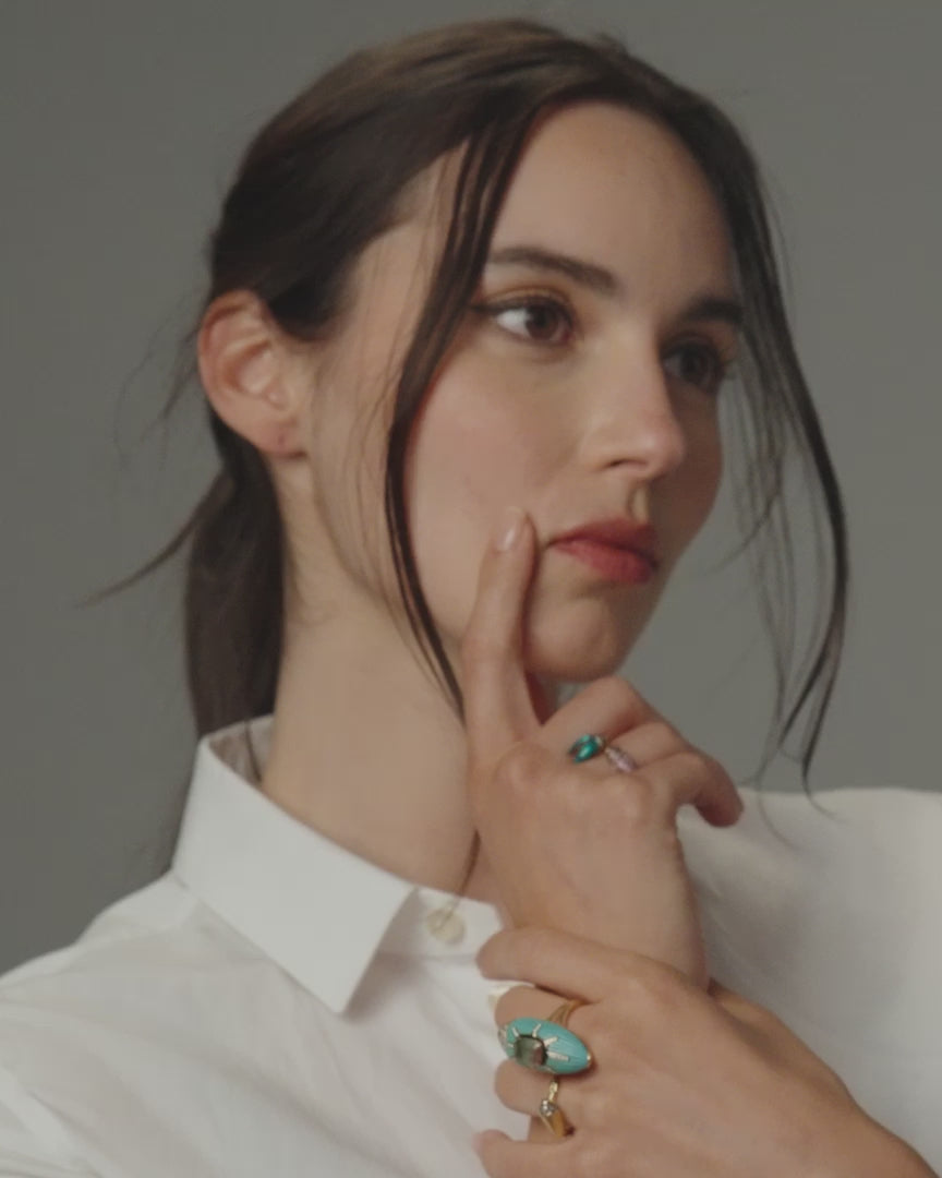 Bibi Van Der Velden Scarab Gold Stackable Ring