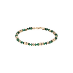 Luis Morais Gold Long and Short Roll Beads with Blue Sapphires on Gemstone Beaded Bracelet