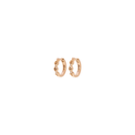 Hoorsenbuhs Rose Gold Huggies with Diamond Bridges