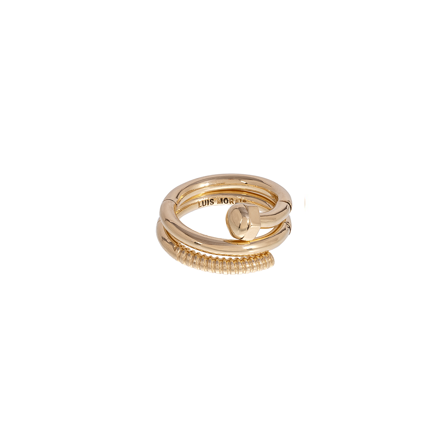Luis Morais Gold Serpentine Ring with Screw Ends