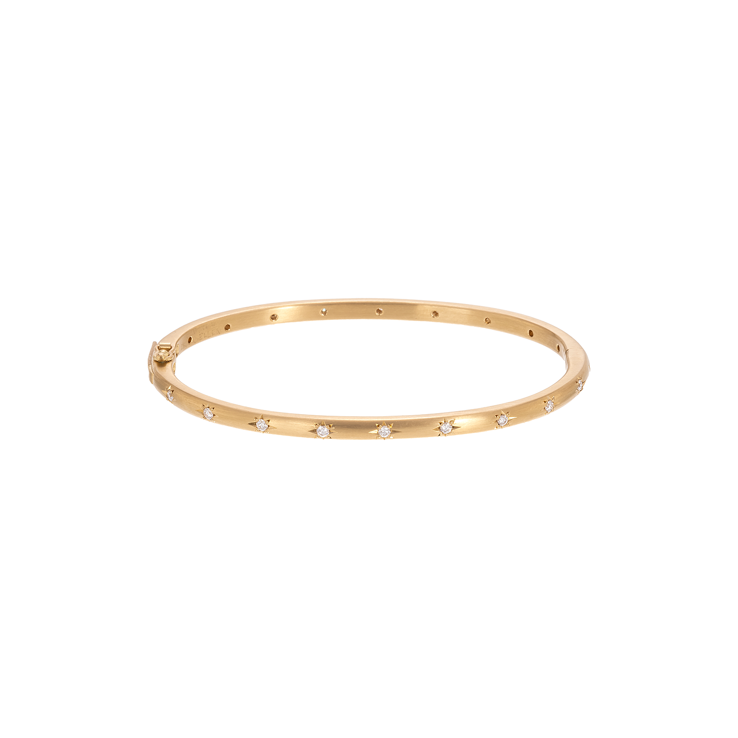 Caroline Ellen Star Set Rounded Hinge Bangle