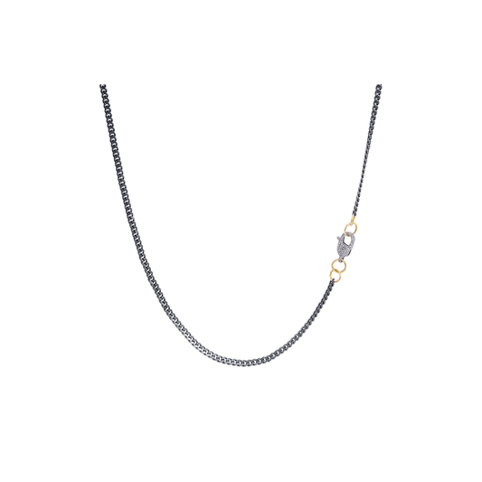 Tina Negri Tall, Dark and Handsome Link Necklace with Diamond Clasp