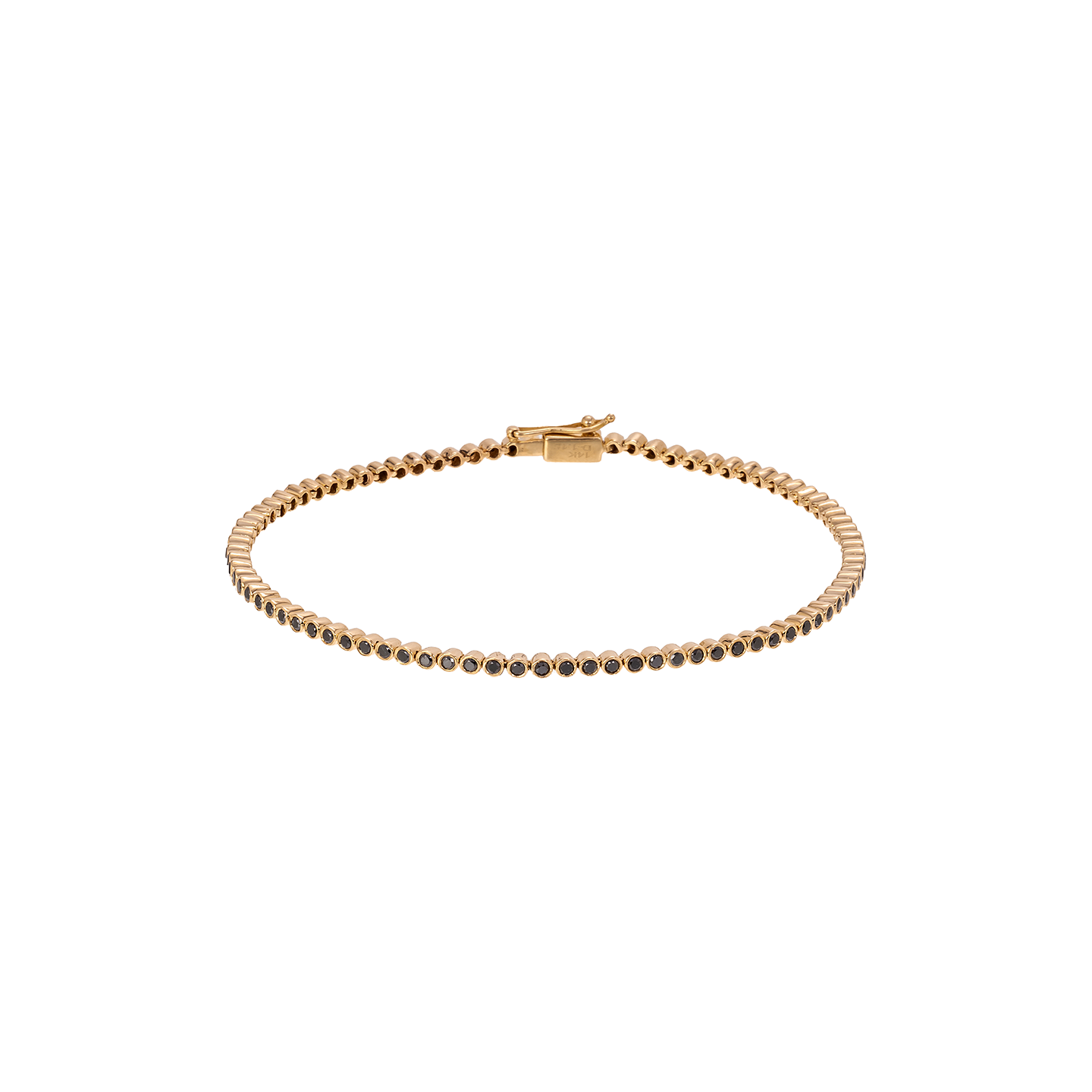 Luis Morais Gold Tennis Bracelet with Black Diamonds