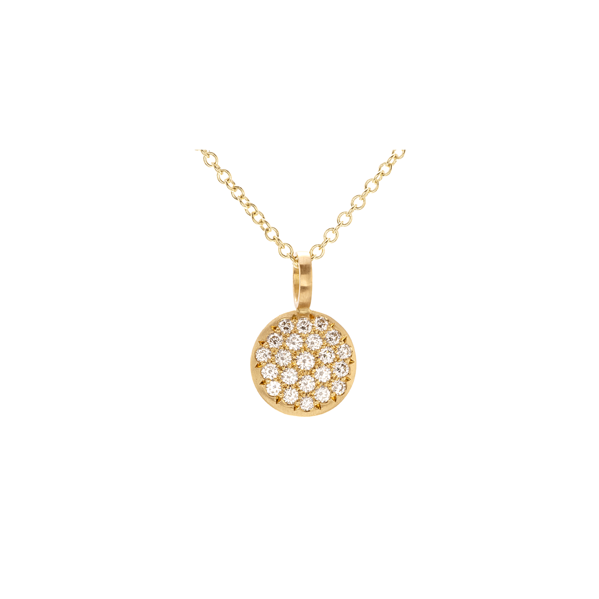 Caroline Ellen Classic Pave Lentil Pendant – The Loupe Jewelry