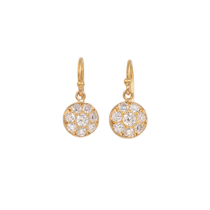 Caroline Ellen Small Pave Lentil Earrings