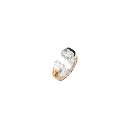 Nikos Koulis 'Feelings' Ring with Diamonds and Black Enamel
