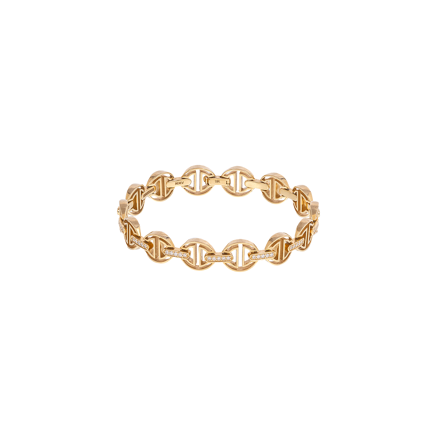 Hoorsenbuhs Small Link MMV Bracelet with Diamond Bridges