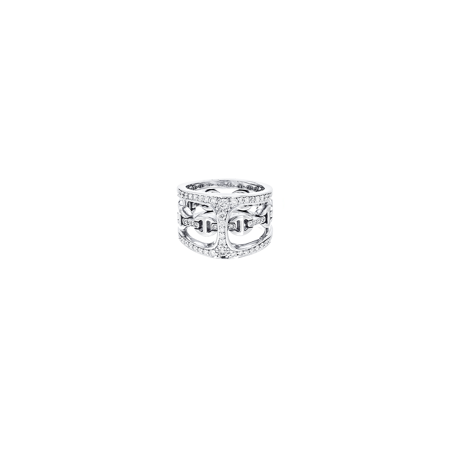 Hoorsenbuhs White Gold Dame Phantom Clique Ring with White Diamonds