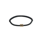 Luis Morais Gold Cross with Black Diamonds on Gemstone Beaded Bracelet