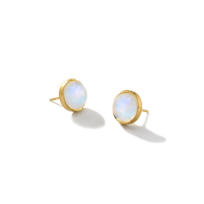 Irene Neuwirth Medium 'Classic' Rainbow Moonstone Stud Earrings