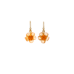 Irene Neuwirth 'Tropical Flower' One-Of-A-Kind Carved Mandarin Garnet Flower with Fire Opal Center Stone