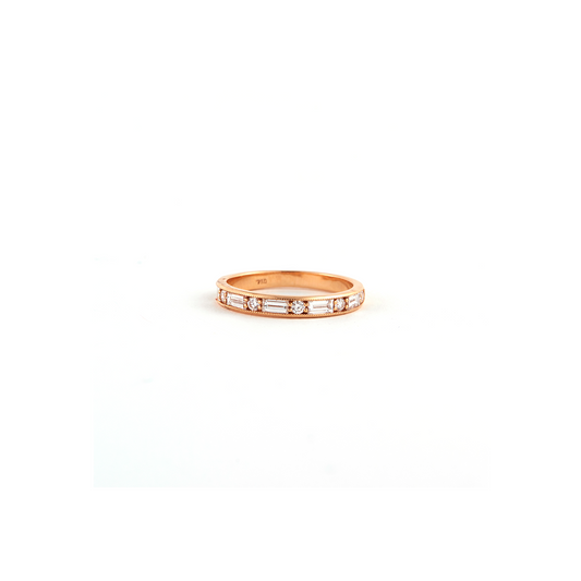 Sylva & Cie Baguette and Round Brilliant Cut Stack Band