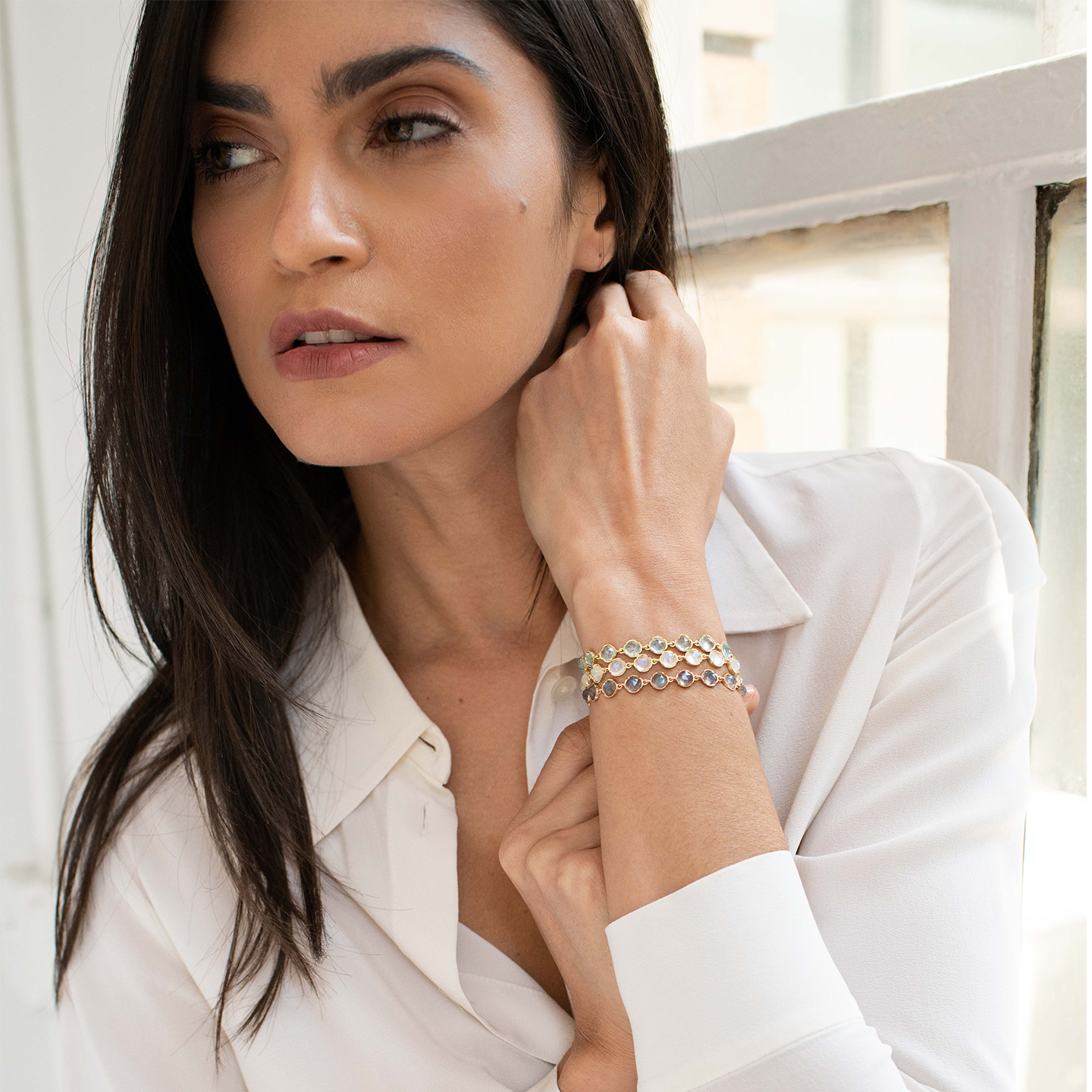 Irene Neuwirth Classic Rainbow Moonstone Bracelet
