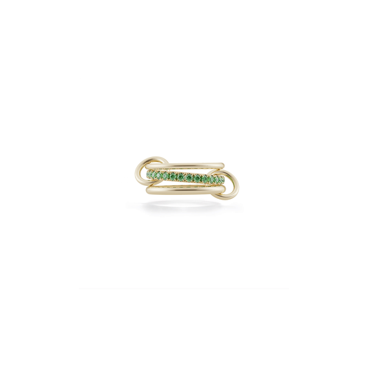 Spinelli Kilcollin 'Petunia' Three Link Ring with Emeralds