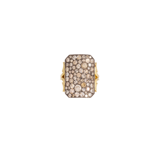 Sylva & Cie Ten Table Short Ring with Champagne Diamonds