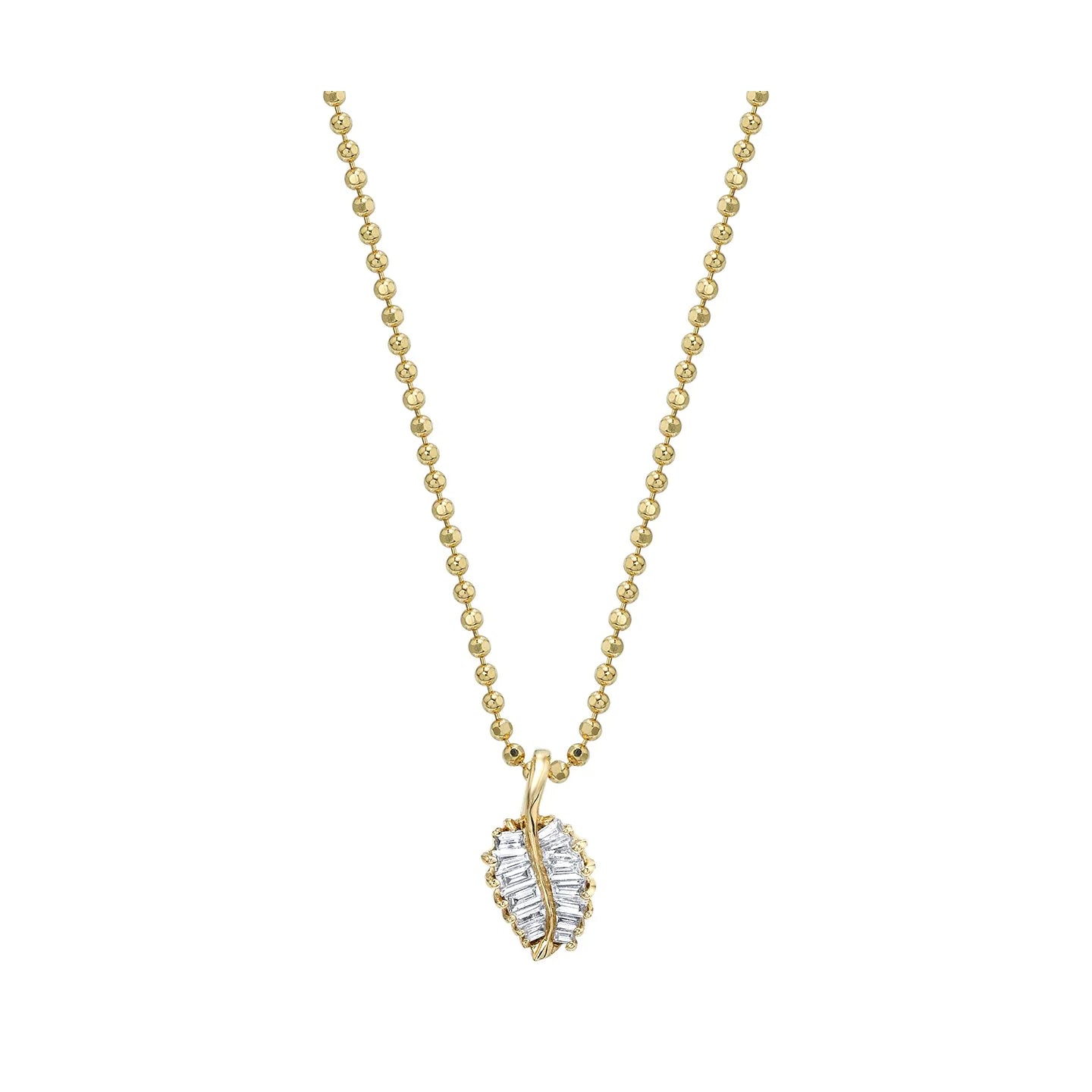 Anita Ko Small Palm Leaf Diamond Necklace