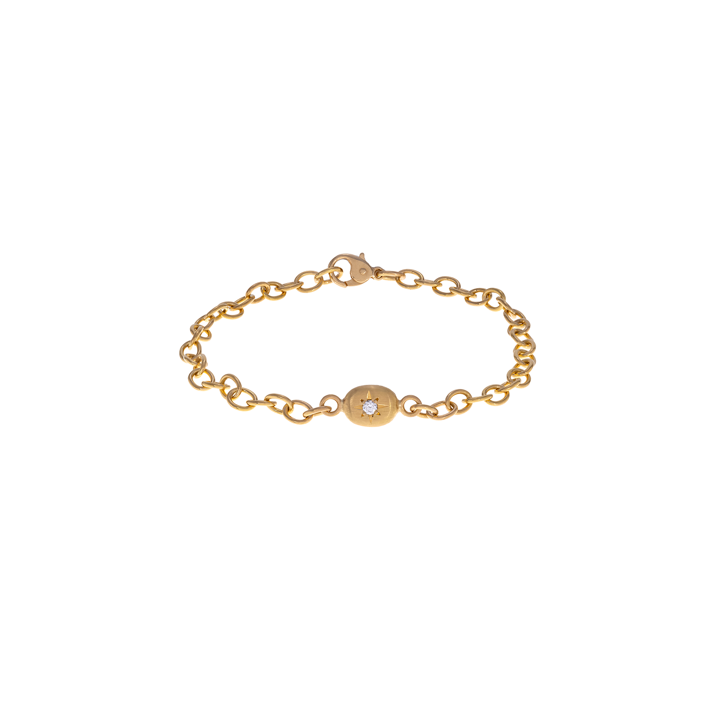 Caroline Ellen Small Nugget Bracelet with Star Set Diamond