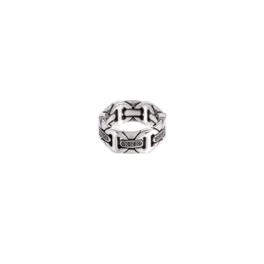 Hoorsenbuhs Wall Classic Ring with Black Diamond Bridges