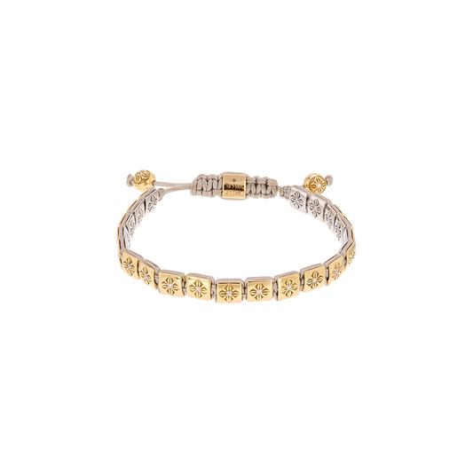 Shamballa Jewels 6mm Lock Bracelet with Yellow Gold and White Diamonds
