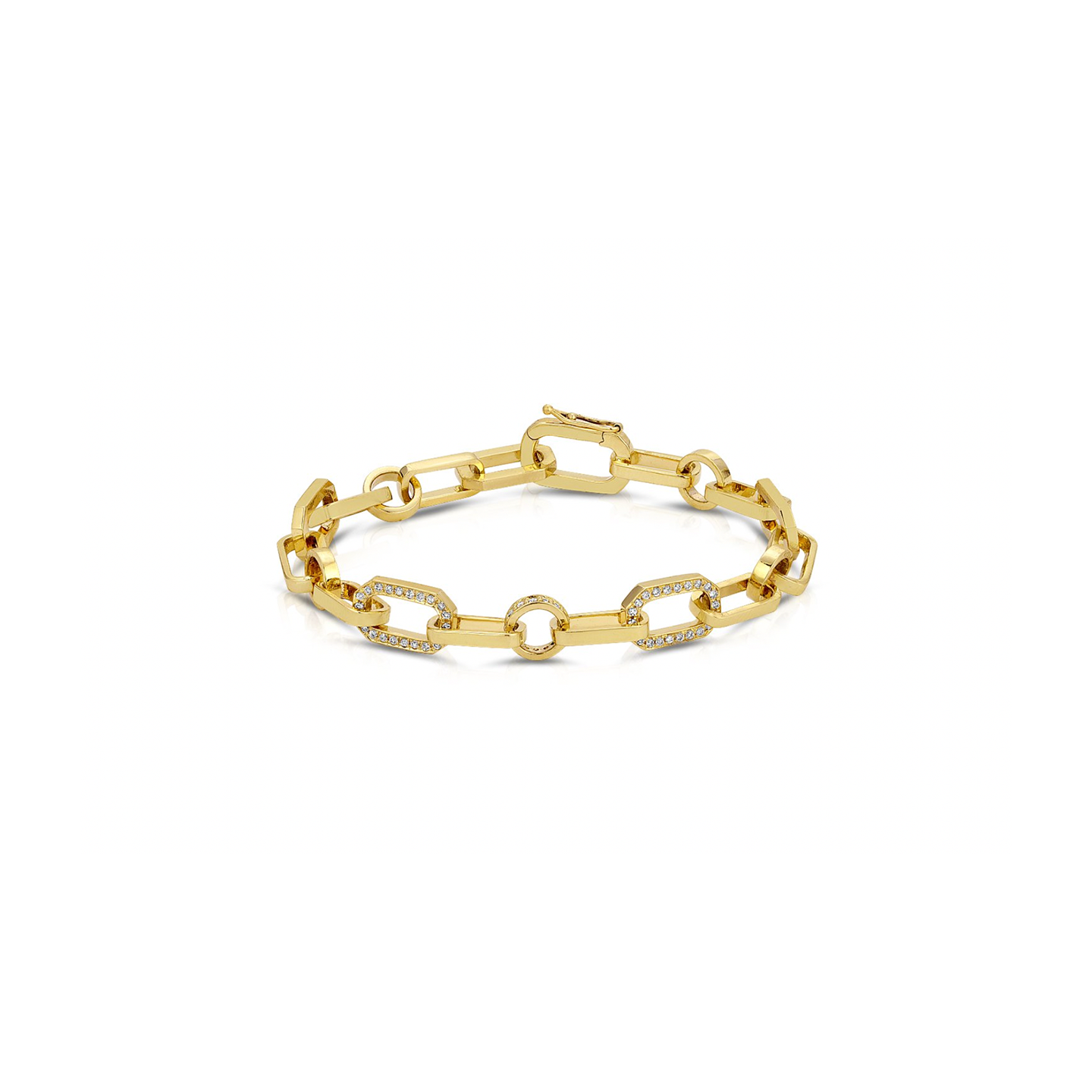 Nancy Newberg Link Bracelet with Diamond Pave Links