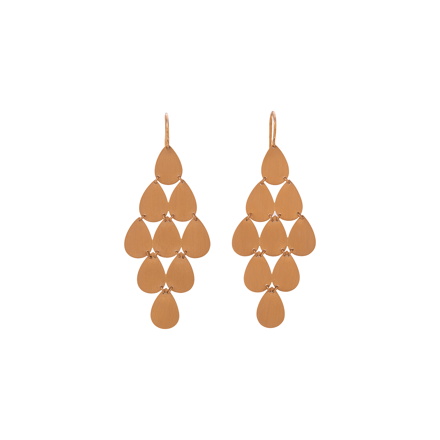 Irene Neuwirth Flat Gold Nine Drop Earrings