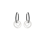 Nikos Koulis 'Oui' Hoop Earrings with Diamonds and Black Enamel