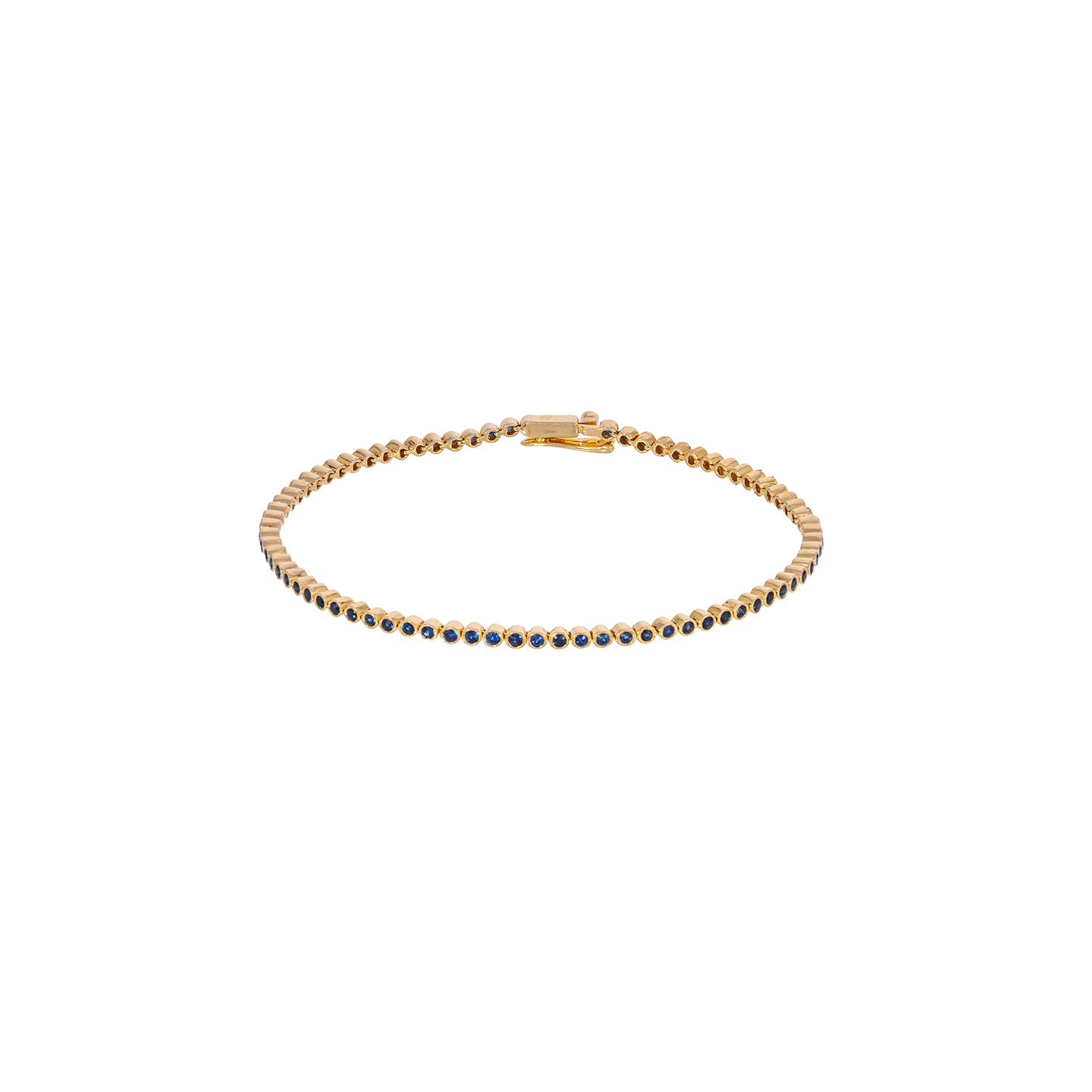 Luis Morais Gold Tennis Bracelet with Blue Sapphires