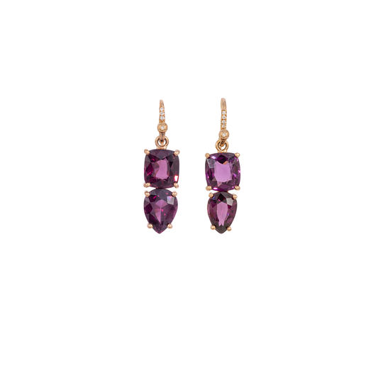 Irene Neuwirth 'Gemmy Gem' One-Of-A-Kind Garnet Two Stone Earrings