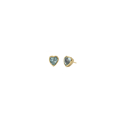 Irene Neuwirth 'Love' One-Of-A-Kind Aquamarine Heart Studs